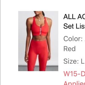 All Access set list bra